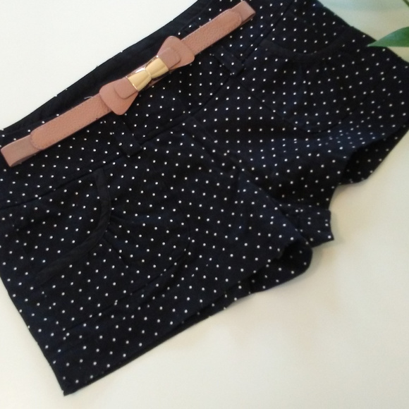 Charlotte Russe Pants - Charlotte Russe Cotton Shorts Black Polka Dots